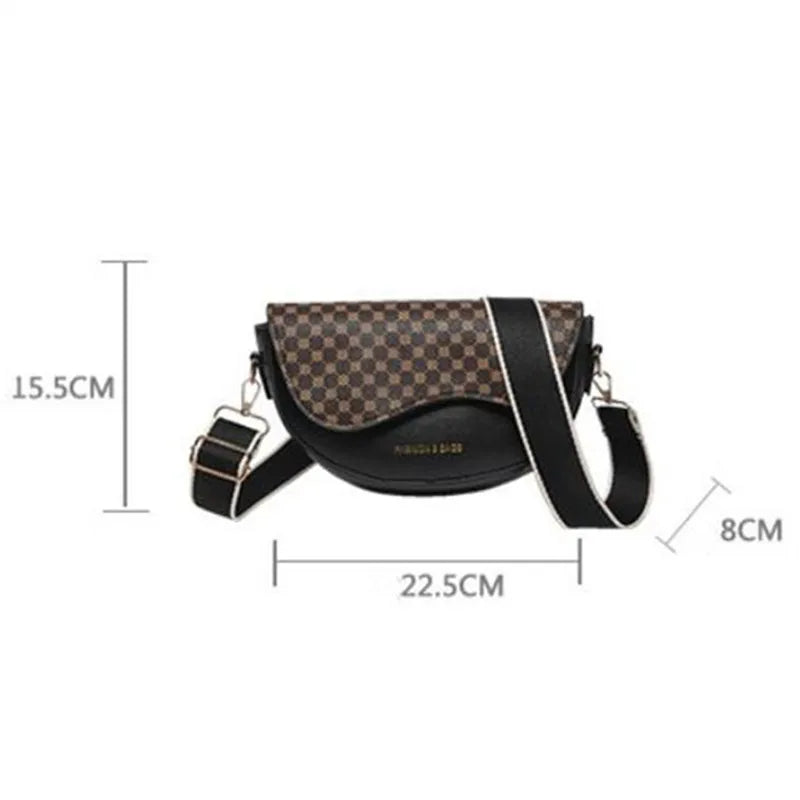 Chic Leopard Print Flap Saddle Crossbody Bag