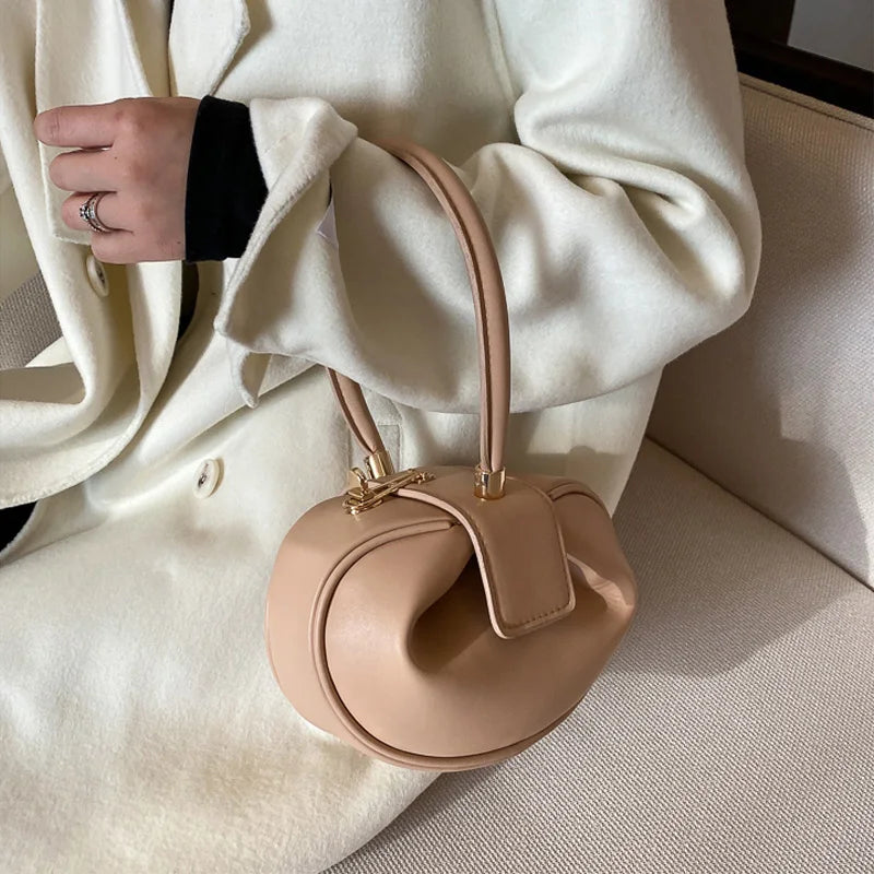Elegant Aesthetic White Top Handle Small Bag