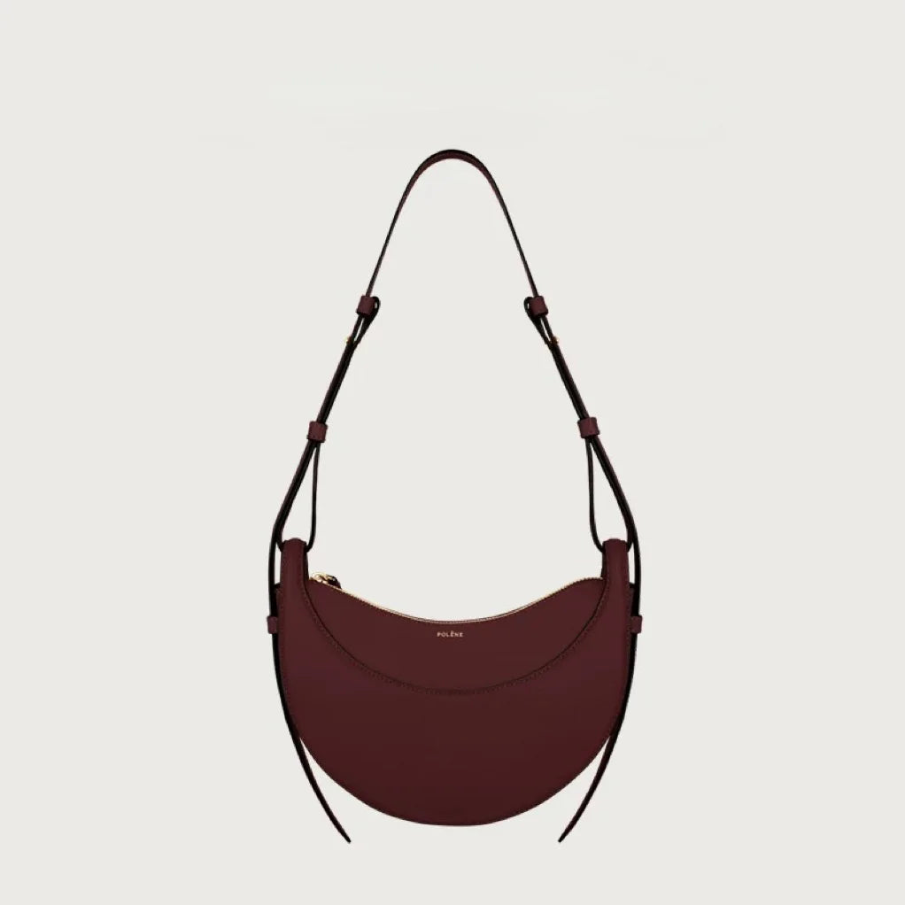 Aesthetic Half-Moon Leather Shoulder Bag