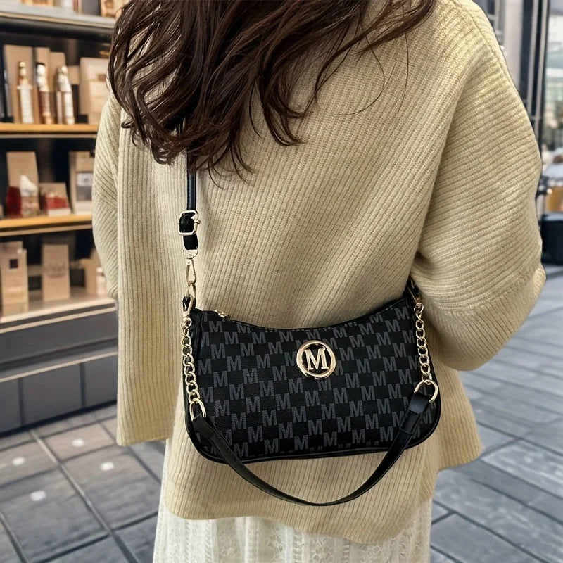 Trendy Monogram Chain Shoulder Bag