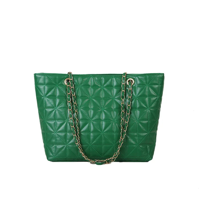 Chic Quilted Chain Handle Everyday Work & Travel Tote