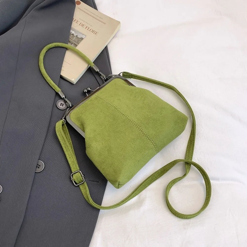 Vintage Color-Block Kiss-Lock Crossbody & Top Handle Bag