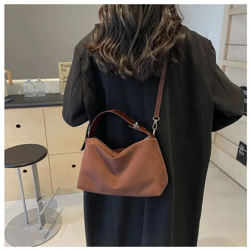 Casual Slouchy Suede Top Handle & Crossbody Shoulder Bag