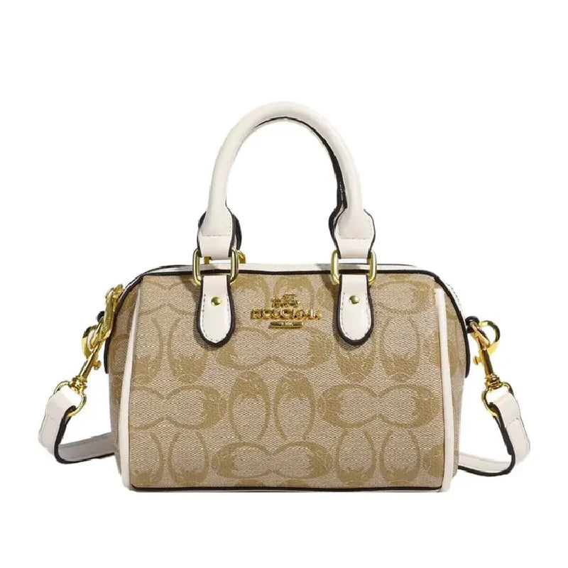 Premium Brown Monogram Handbag & Crossbody Satchel for Women
