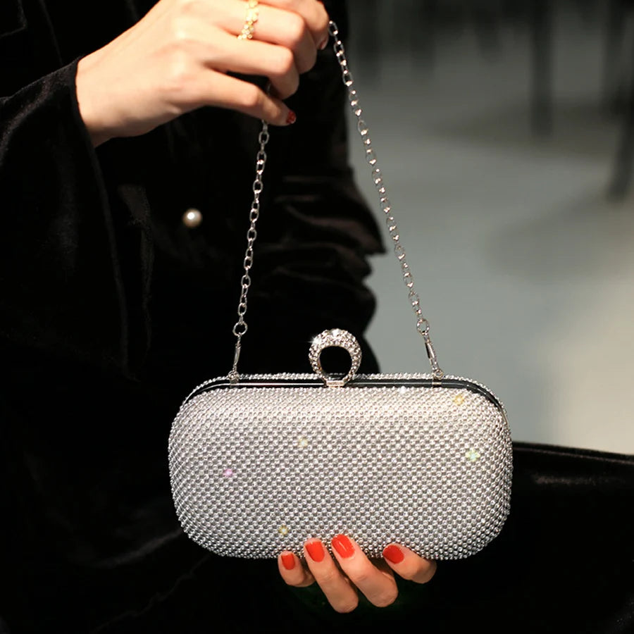 Glamorous Rhinestone Crystal Evening Clutch & Party Purse