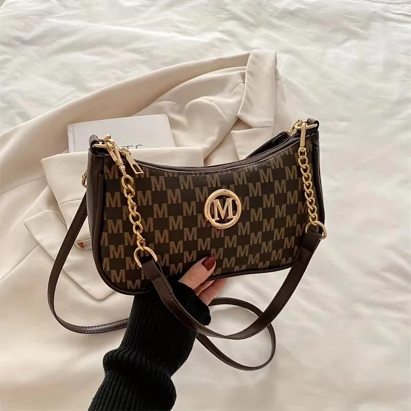 Trendy Monogram Chain Shoulder Bag