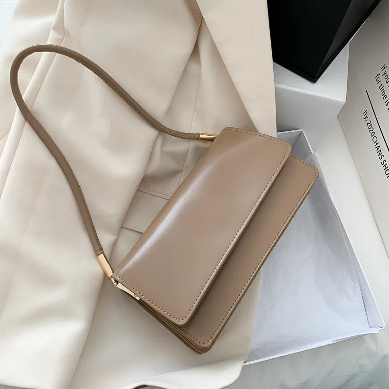 Sleek Off-White Minimalist Shoulder Bag | "Old Money" Clean Girl Aesthetic Handbag ✨