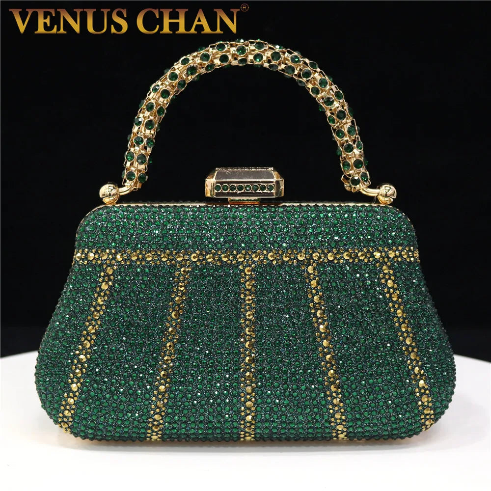 Luxury Crystal Rhinestone Clutch Bag for Women – Elegant Party Wear Evening Purse with Diamond Handle