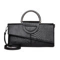 Chic Asymmetric Textured Flap Handbag with Top Handle & Crossbody Strap