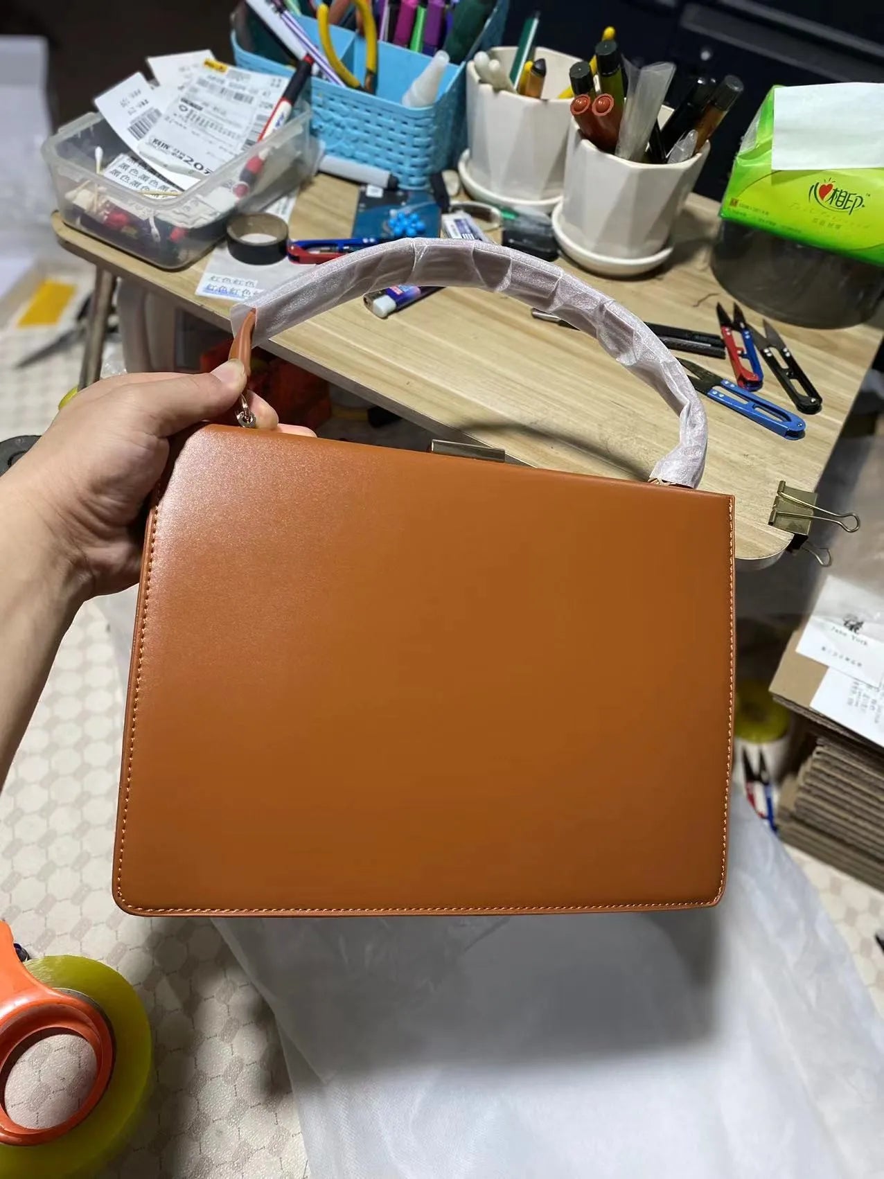 Luxury Square Top-Handle Bag - Retro Leather Shoulder Handbag