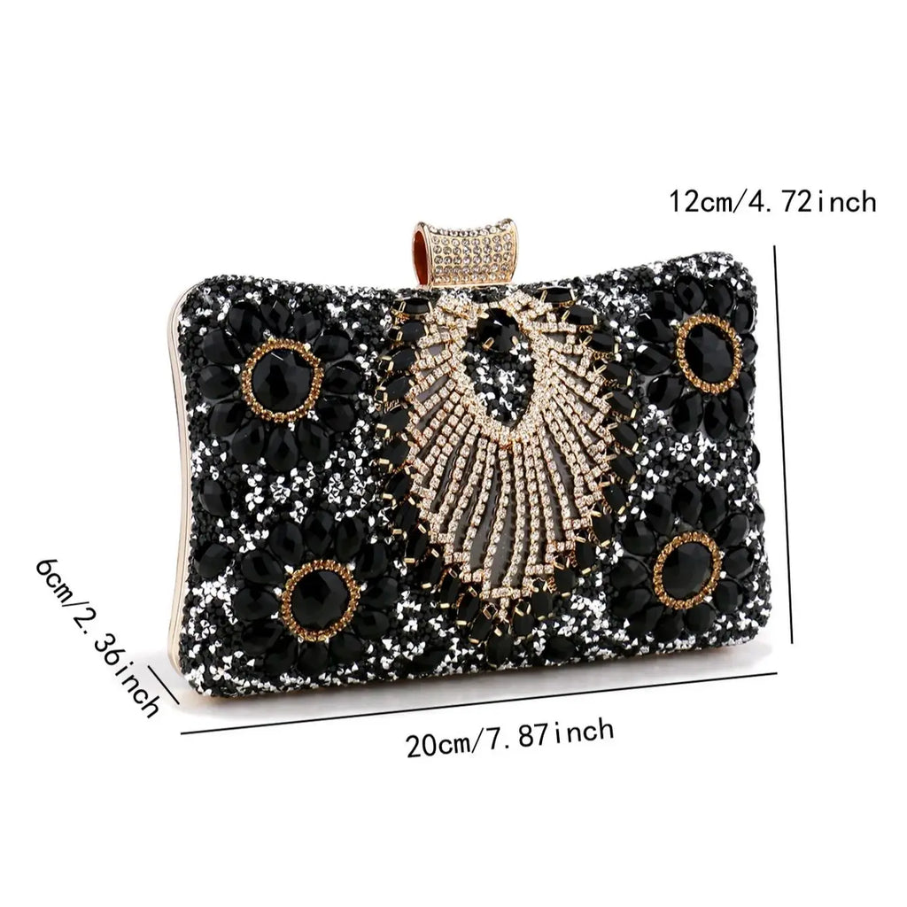 Aura Bags Sparkling Gold Beaded Bridal & Party Clutch