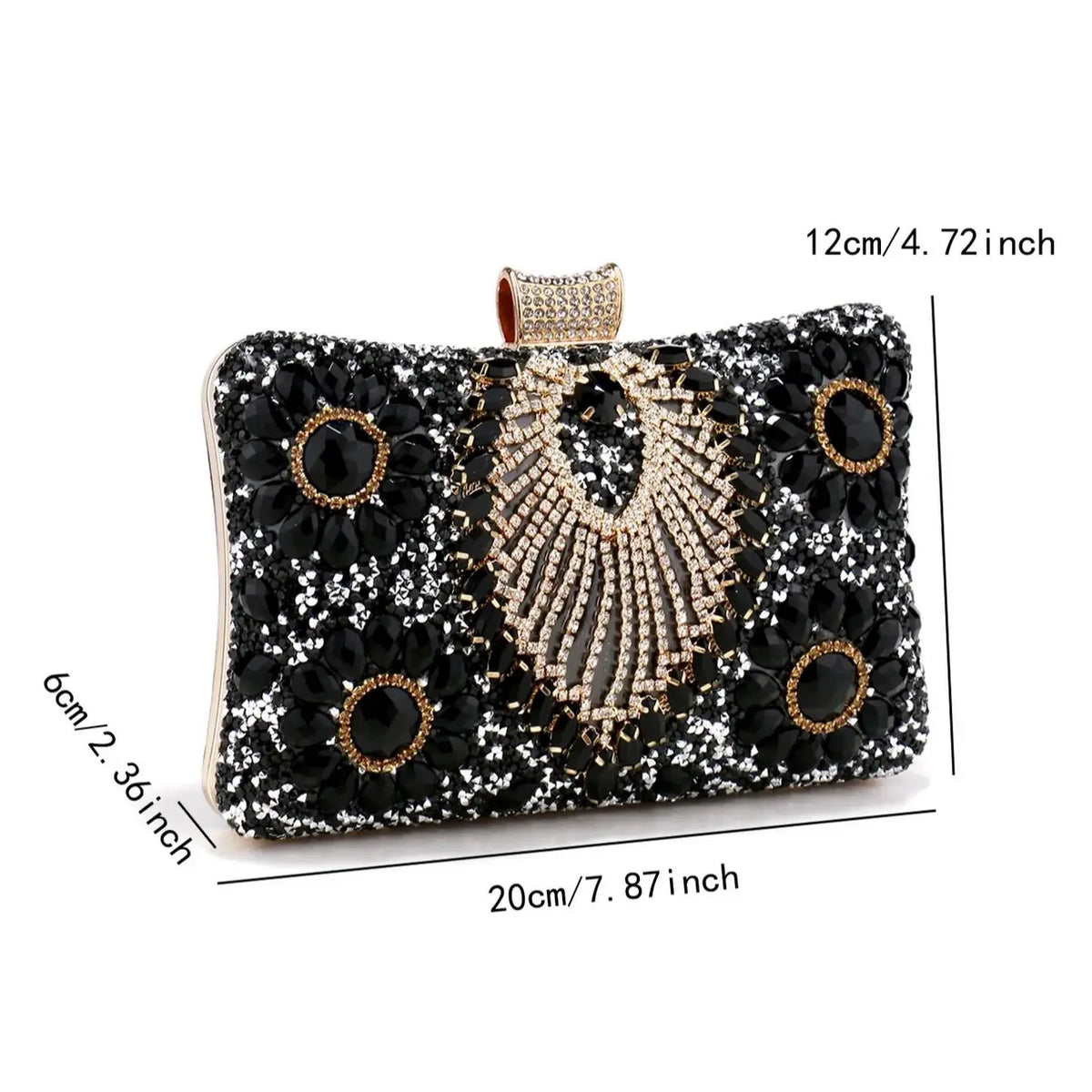 Aura Bags Sparkling Gold Beaded Bridal & Party Clutch