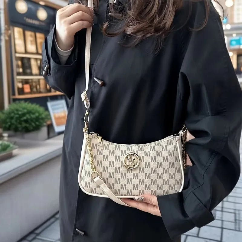 Trendy Monogram Chain Shoulder Bag