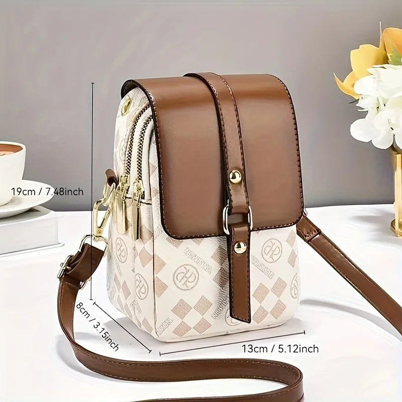 Classic Monogram Multi-Zipper Cell Phone & Crossbody Bag