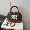 Retro Pink & Brown Mini Top-Handle Bag with Crossbody Strap