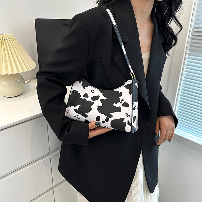 Aura Bags Chic Leopard Print PU Leather Underarm Shoulder Bag