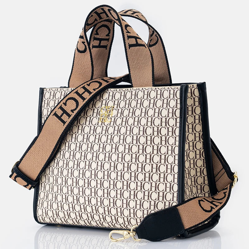 Luxury Black Embossed Leather Handbag – Designer Crossbody & Tote Bag