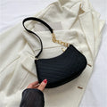 Chic Hot Pink Quilted Underarm Shoulder Bag with Gold Chain Strap