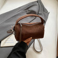 Vintage Brown Suede Barrel Bag – Chic Top-Handle Handbag & Casual Crossbody Bag for Women