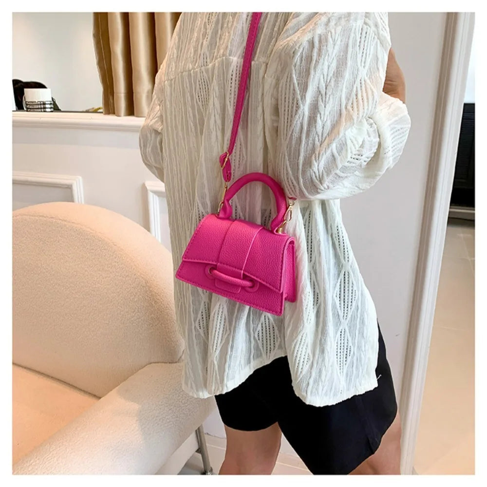 Chic Black Mini Top Handle Crossbody Bag