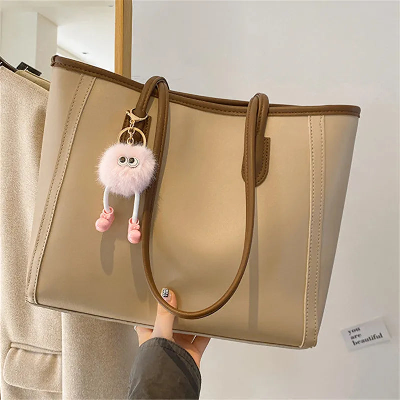 Minimalist Smooth Leather Everyday Tote Bag