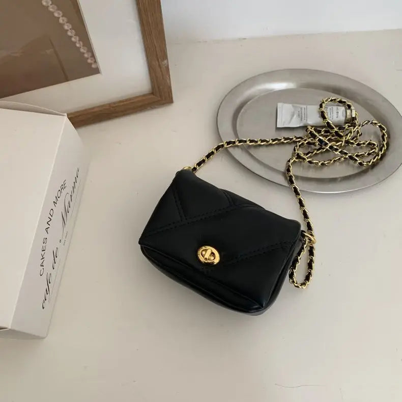 Chic Quilted Chain Strap Mini Crossbody Bag