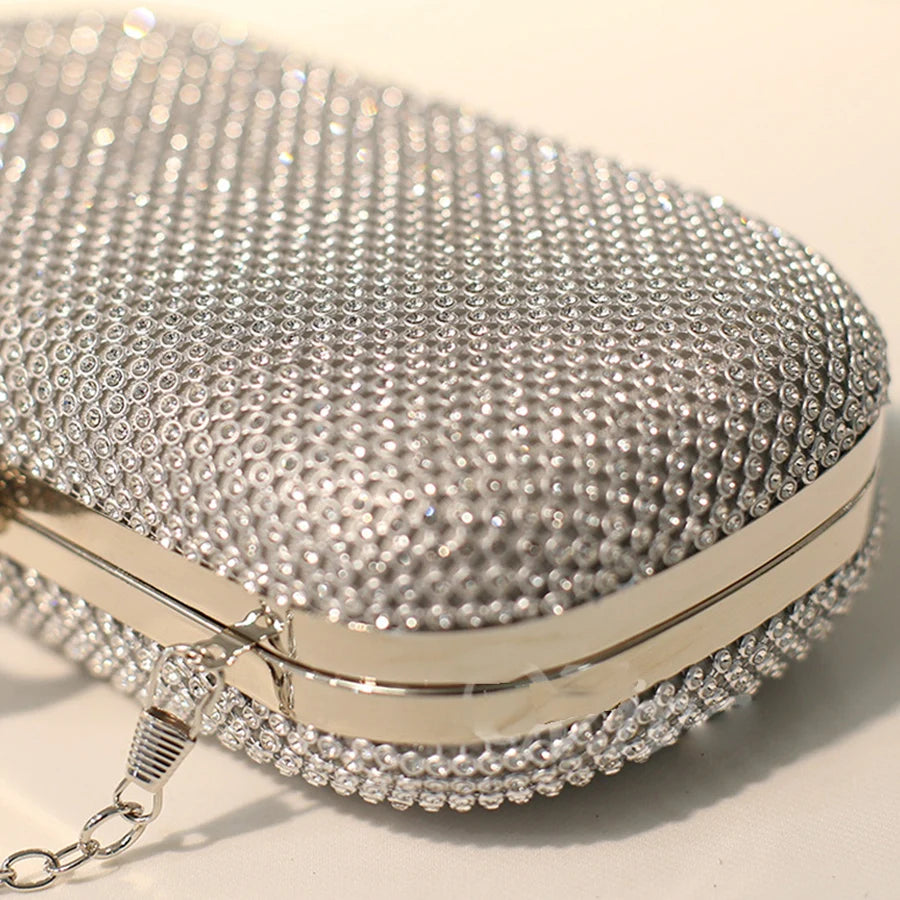 Glamorous Rhinestone Crystal Evening Clutch & Party Purse