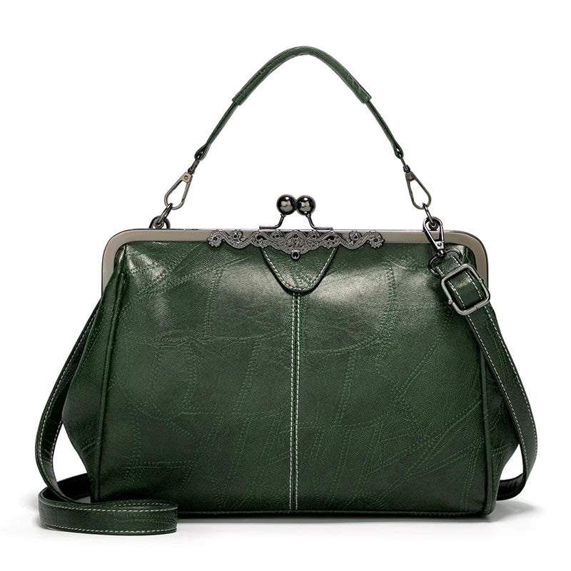 Aura Vintage Kiss-Lock Top-Handle Handbag