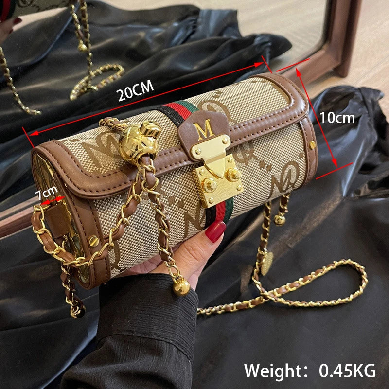 Elegant Designer-Style Structured Shoulder and Crossbody Bag with Turn-Lock