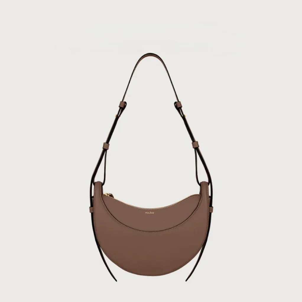 Aesthetic Half-Moon Leather Shoulder Bag