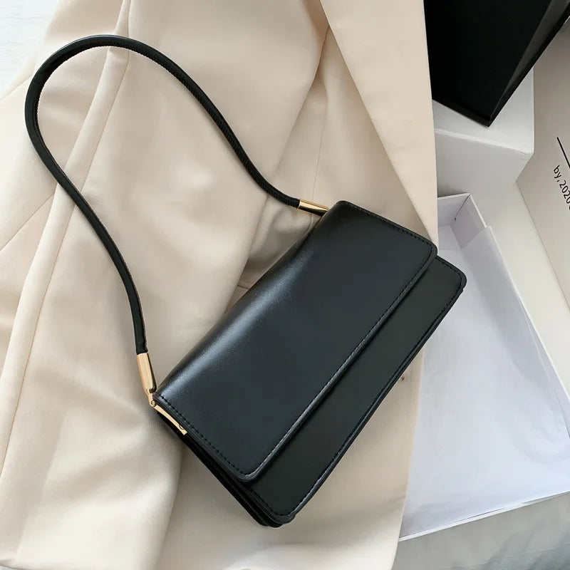 Sleek Off-White Minimalist Shoulder Bag | "Old Money" Clean Girl Aesthetic Handbag ✨