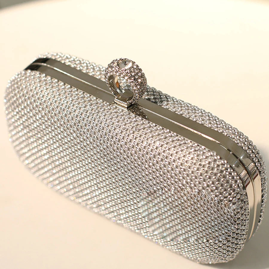 Glamorous Rhinestone Crystal Evening Clutch & Party Purse