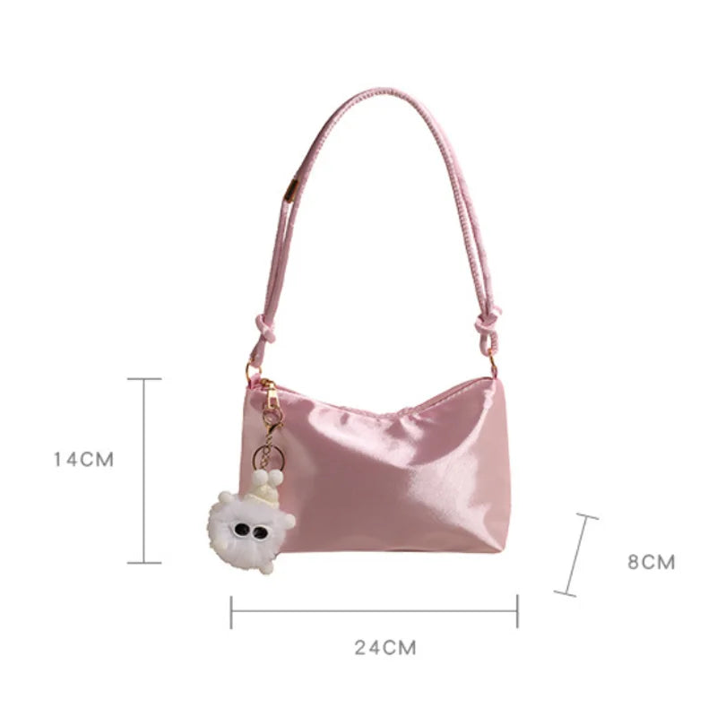 Satin Silk Knotted Strap Shoulder Bag