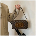 Trendy Vintage Print Shoulder Bag with Wide Strap - Women's Designer Style Satchel