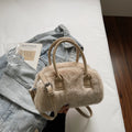 Aura Bags Fluffy Faux Fur Mini Handbag & Crossbody Bag with Top Handles
