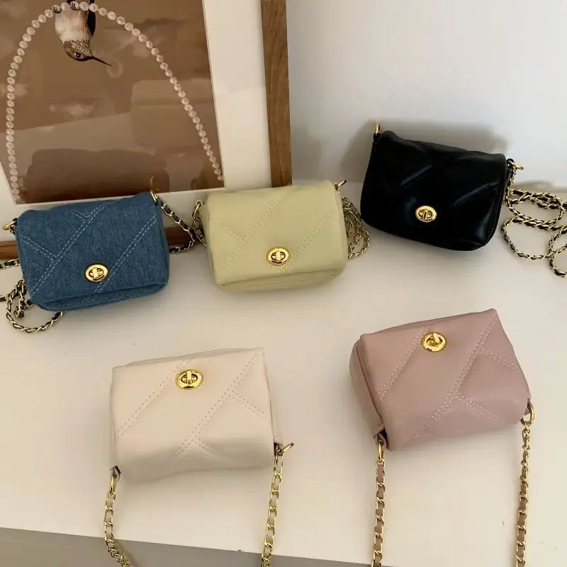 Chic Quilted Chain Strap Mini Crossbody Bag