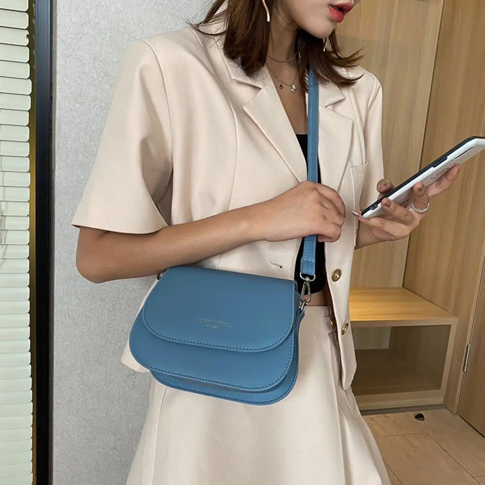Trendy Soft Leather Crossbody Bag | Modern Women's Flap Purse