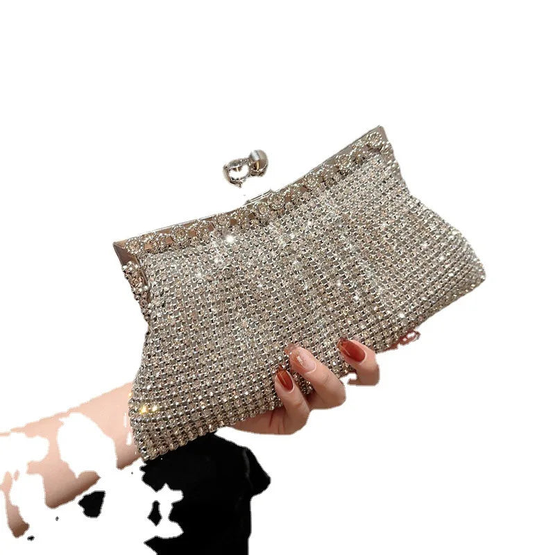 Glamorous Sparkling Rhinestone Evening Clutch Bag for Women | Crystal Party Prom Handbag & Shoulder Purse