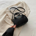 Casual Two-Tone Mini Barrel Crossbody Bag with Fluffy Pendant