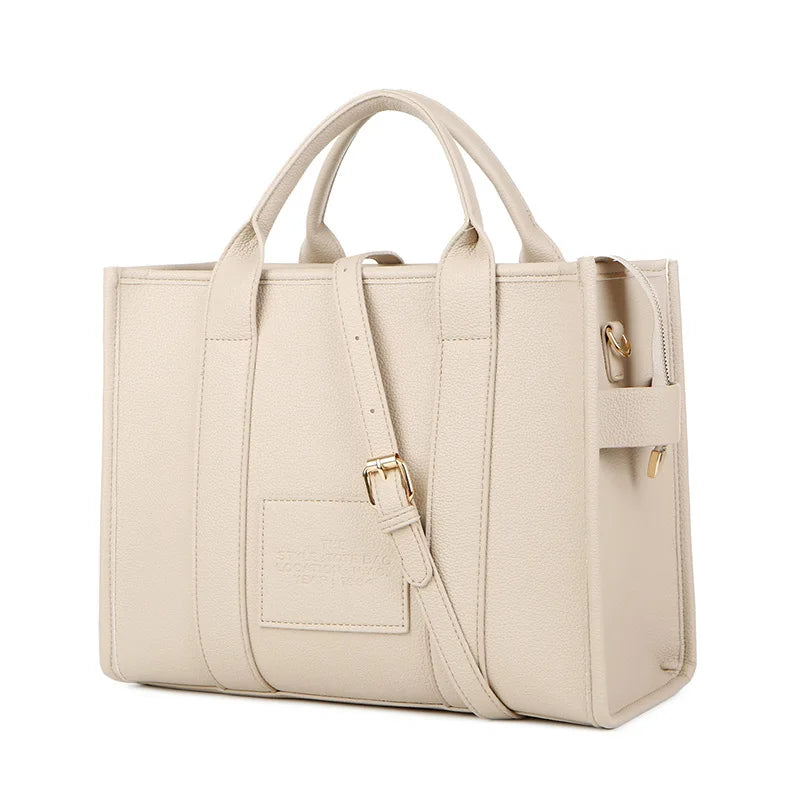 "THE TOTE BAG" Letter Printed PU Leather Tote Bag for Women | Large Capacity Shoulder Bag & Crossbody Bag