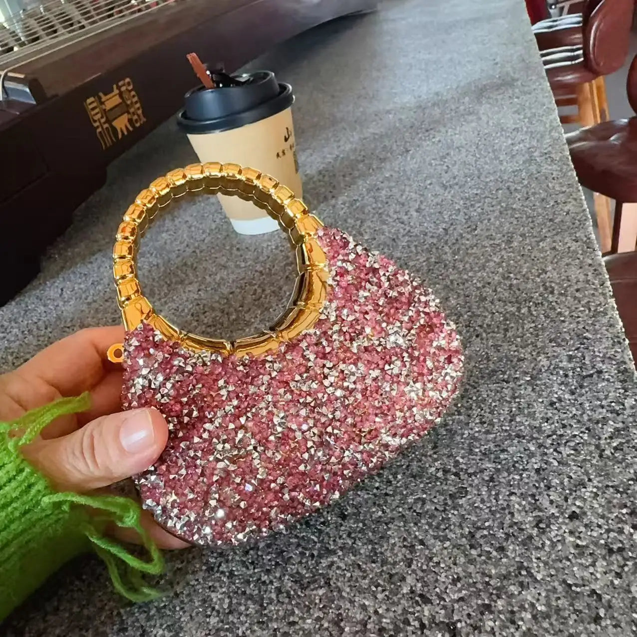 Bling Sparkle Metallic Handle Evening Clutch – Aura Bags