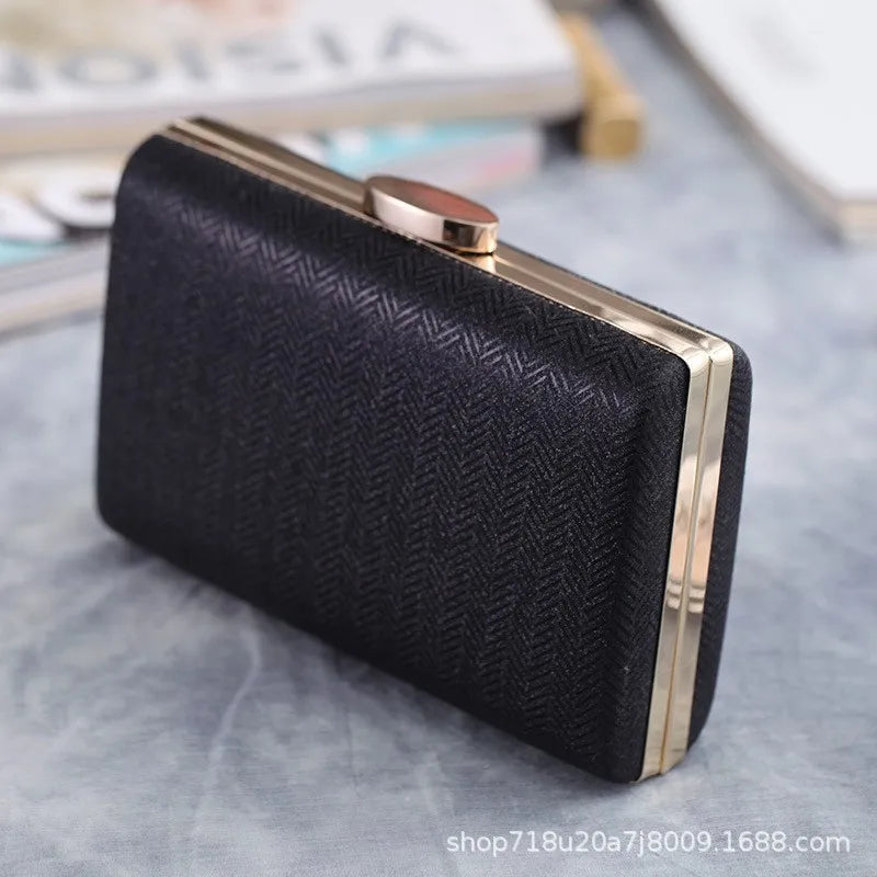 Glitter Chevron Hard-Shell Evening Clutch & Party Purse