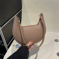 Minimalist Dark Brown Crescent Underarm Shoulder Bag