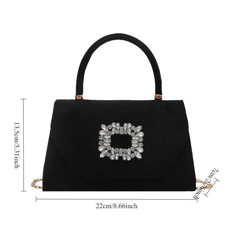 Glamorous Crystal Buckle Pink Mini Handbag