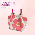 Cute Floral Knit Mini Handbag | Aesthetic Woven Top-Handle Tote Bag