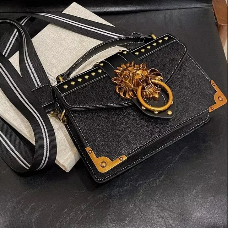 Punk Rock Gothic Style Top Handle Handbag with Studs