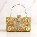 Aura Bags Sparkling Gold Beaded Bridal & Party Clutch
