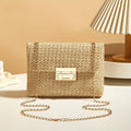 Chic Straw Woven Chain Crossbody Bag for Women