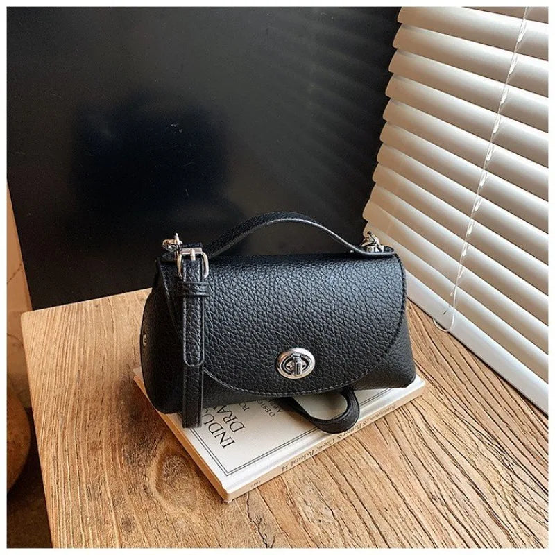 Chic Mini Red Leather Crossbody Bag for Women – Modern Flap Shoulder Bag with Top Handle