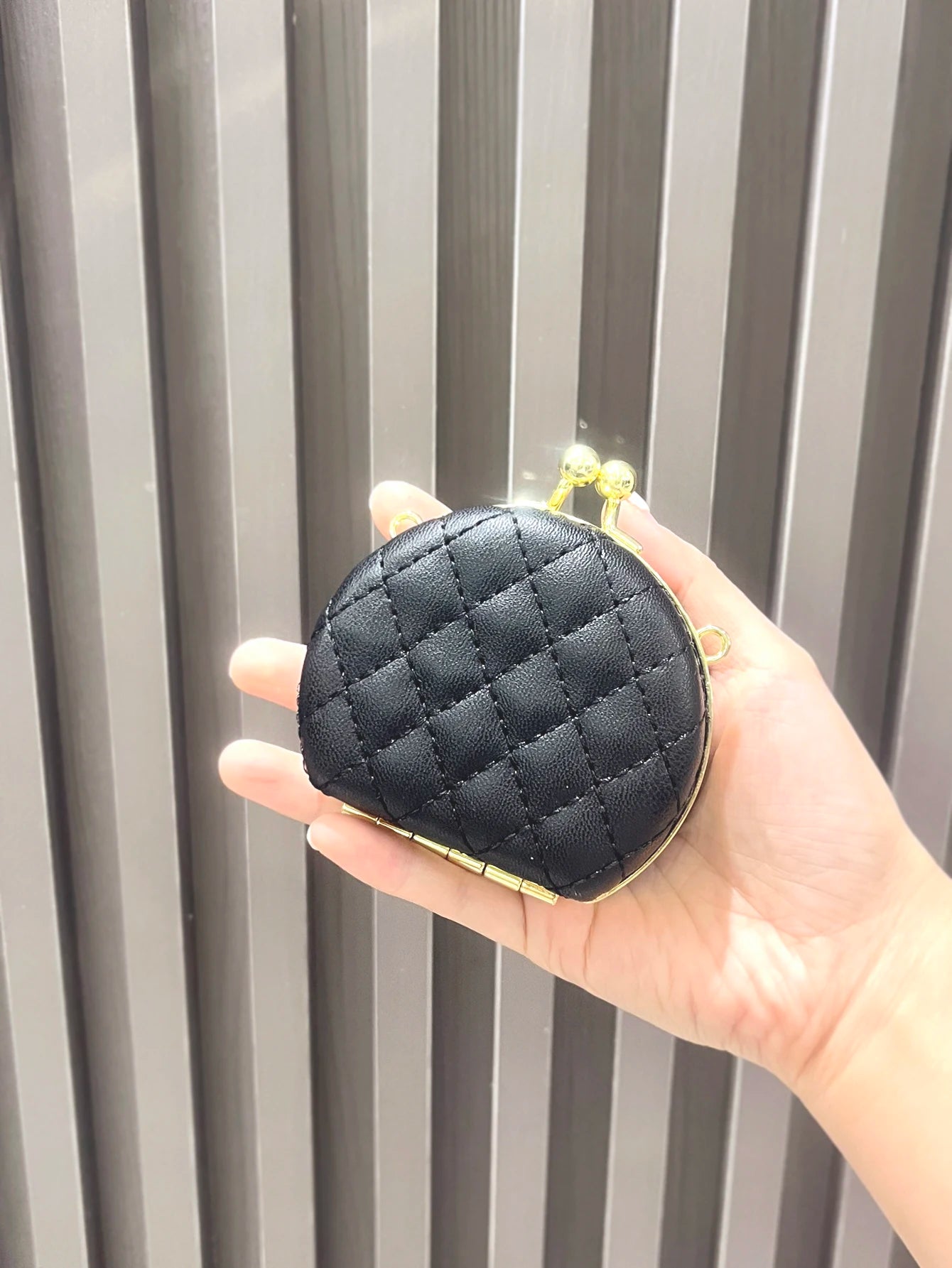 Luxury Quilted Round Mini Handbag with Chain Strap and Top Handle